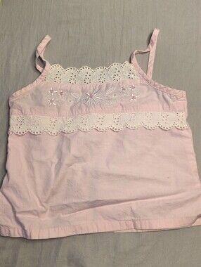 Barbie Vintage Light Pink Crochet Trim Tank